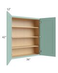 Midtown Mint Green Shaker 36x42 Wall Cabinet