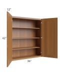 Artisan Walnut Shaker 36x42 Wall Cabinet