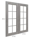 Providence Slate Grey 36x42 Mullion Glass Doors Only with Glass Included