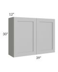 Midtown Painted Grey Shaker 39x30 Wall Cabinet