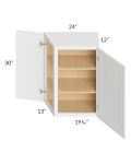 Stratton White Shaker 24x30 Wall End Angle Cabinet