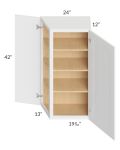 Stratton White Shaker 24x42 Wall End Angle Cabinet 