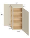 Stratton Khaki Shaker 24x42 Wall End Angle Cabinet - Out of stock through mid April