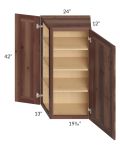 Farmhouse Walnut Shaker 24x42 Wall End Angle Cabinet - Out of stock through mid April