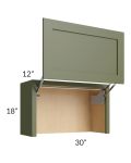 Midtown Hunter Green Shaker 30" Countertop Wall Appliance Cabinet