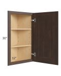 Tuscan Kona Brown 12x30 Wall End Cabinet