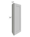 Midtown Painted Grey Shaker 12x36 Wall End Cabinet