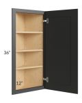 Midtown Black Shaker 12x36 Wall End Cabinet