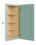 Midtown Mint Green Shaker 12x36 Wall End Cabinet