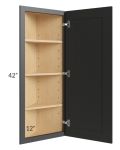 Midtown Black Shaker 12x42 Wall End Cabinet