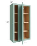 Midtown Mint Green Shaker 24x42 Blind Corner Wall Cabinet