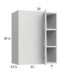 Euro White Grain 24x30-1/4 Blind Corner Wall Cabinet
