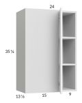 Euro Gloss White 24x35-1/4 Blind Corner Wall Cabinet