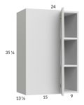 Euro White Grain 24x35-1/4 Blind Corner Wall Cabinet