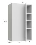 Euro Gloss White 24x40-1/4 Blind Corner Wall Cabinet