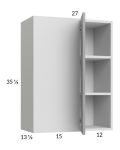 Euro Grey 27x35-1/4 Blind Corner Wall Cabinet