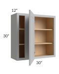 Midtown Painted Grey Shaker 30x30 Blind Corner Wall Cabinet