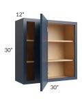 Midtown Blue Shaker 30x30 Blind Corner Wall Cabinet