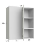 Euro White Grain 30x35-1/4 Blind Corner Wall Cabinet
