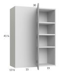 Euro Grey 30x40-1/4 Blind Corner Wall Cabinet