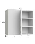 Euro Gloss White 33x30-1/4 Blind Corner Wall Cabinet