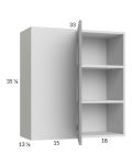 Euro Grey 33x35-1/4 Blind Corner Wall Cabinet