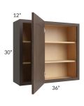 Tuscan Kona Brown 36x30 Blind Corner Wall Cabinet