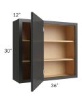 Midtown Black Shaker 36x30 Blind Corner Wall Cabinet