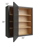 Midtown Black Shaker 36x36 Blind Corner Wall Cabinet