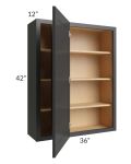 Midtown Black Shaker 36x42 Blind Corner Wall Cabinet