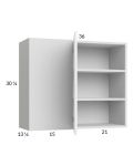 Euro Gloss White 36x30-1/4 Blind Corner Wall Cabinet
