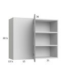 Euro Grey 36x30-1/4 Blind Corner Wall Cabinet