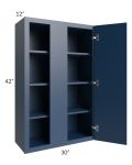 Portland Navy Blue 30x42 Blind Wall Cabinet