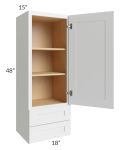 Midtown White Shaker 18x48x15 Wall Cabinet with Drawers