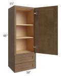 Midtown Mocha Shaker 18x48x15 Wall Cabinet with Drawers