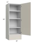 Milan Beige Matte 18x48x15 Wall Cabinet with Drawers