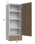 Milan Pecan 18x48x15 Wall Cabinet with Drawers