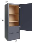 Vienna Indigo 18x48x15 Wall Cabinet with Drawers
