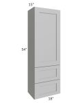 Midtown Painted Grey Shaker 18x54x15 Wall Cabinet with Drawers