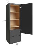 Vienna Black 18x54x15 Wall Cabinet with Drawers