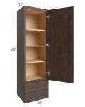 Tuscan Kona Brown 18x60x15 Wall Cabinet with Drawers