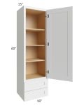Midtown White Shaker 18x60x15 Wall Cabinet with Drawers