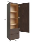 Vienna Kona Brown 18x60x15 Wall Cabinet with Drawers
