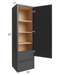 Vienna Black 18x60x15 Wall Cabinet with Drawers