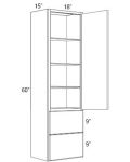 18x60x15 Wall Cabinet with Drawers