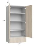 Milan Natural 24x48x15 Wall Cabinet with Drawers