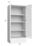 Milan White Gloss 24x54x15 Wall Cabinet with Drawers