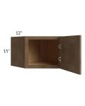 Midtown Mocha Shaker 24x15 Diagonal Corner Wall Cabinet