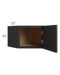 Midtown Black Shaker 24x15 Diagonal Corner Wall Cabinet