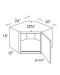 Tuscan 24x15 Diagonal Corner Wall Cabinet